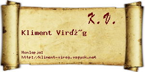 Kliment Virág névjegykártya